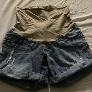 Maternity jean shorts